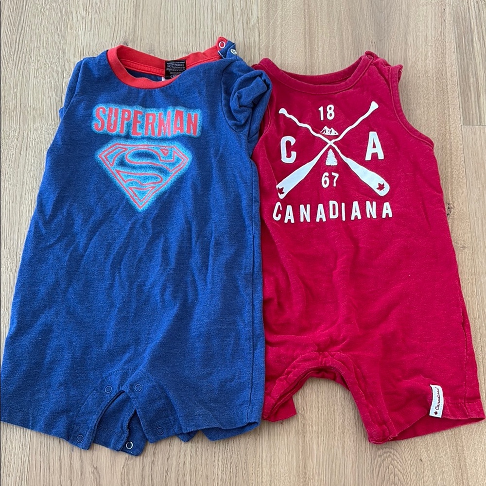 Lot of 12-18 month Baby Romper - Blue and Red
